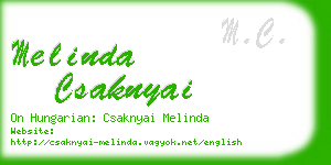 melinda csaknyai business card